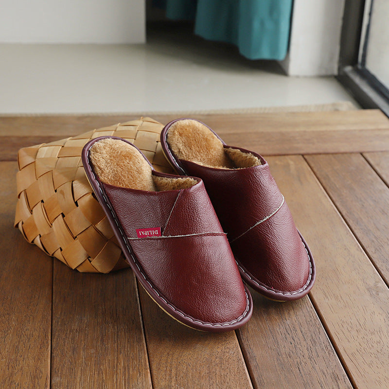 Chaussons couple en cuir – chaleur et confort au quotidien