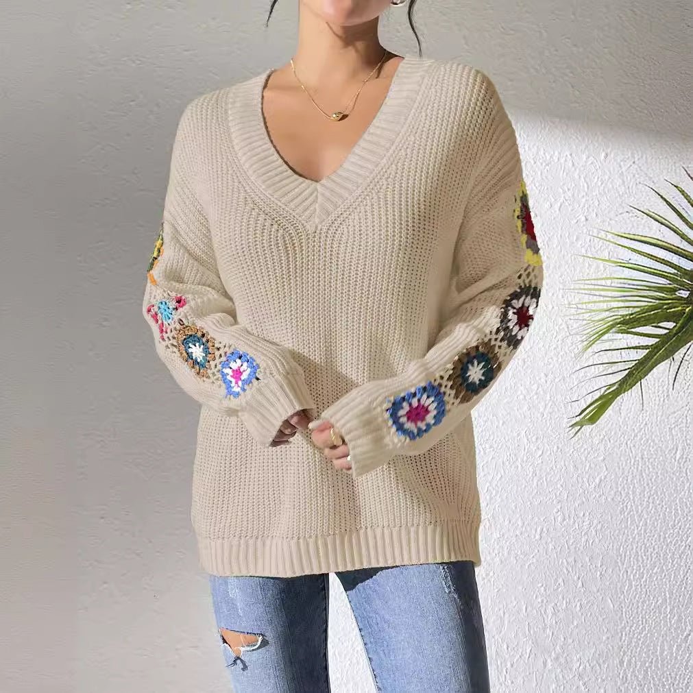 Pull Bohème à Manches Crochet