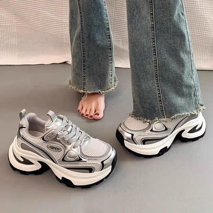 Baskets à plateforme imperméable – style coréen et confort urbain
