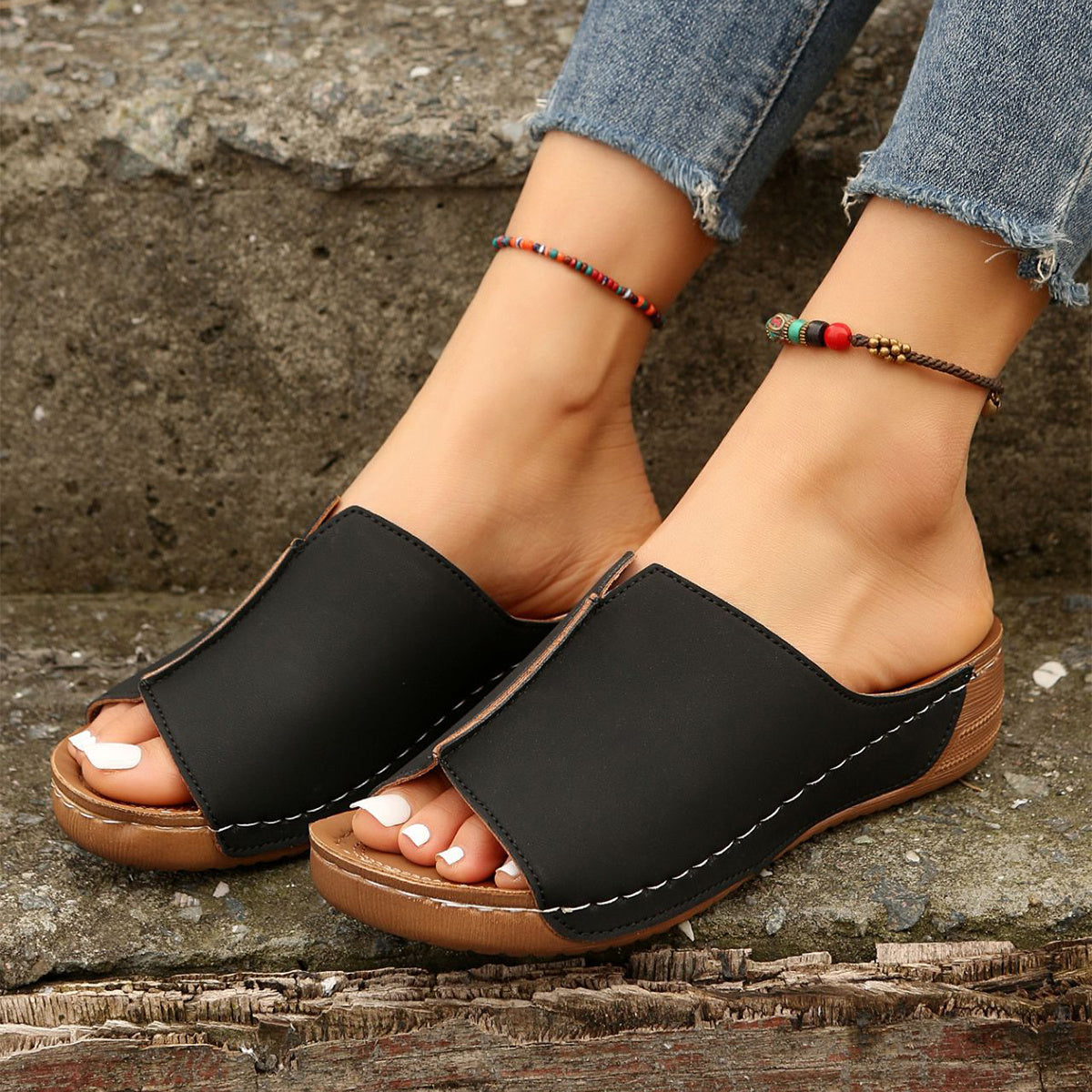 Sandales ouvertes femme – style décontracté chic