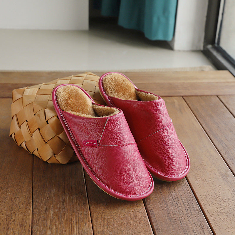 Chaussons couple en cuir – chaleur et confort au quotidien