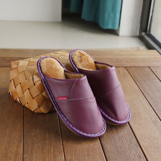 Chaussons couple en cuir – chaleur et confort au quotidien