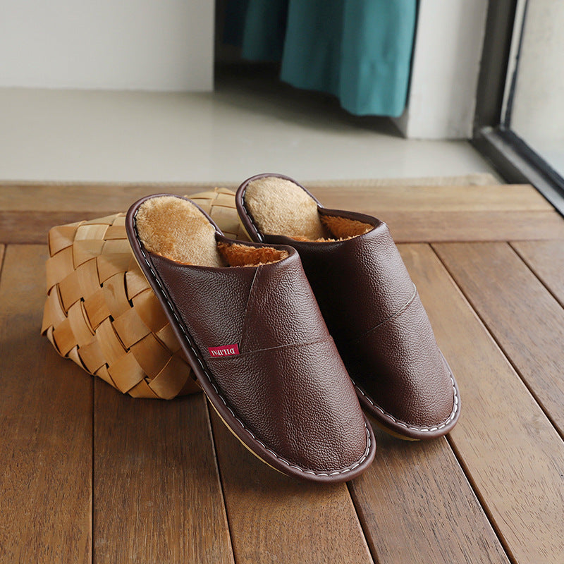 Chaussons couple en cuir – chaleur et confort au quotidien