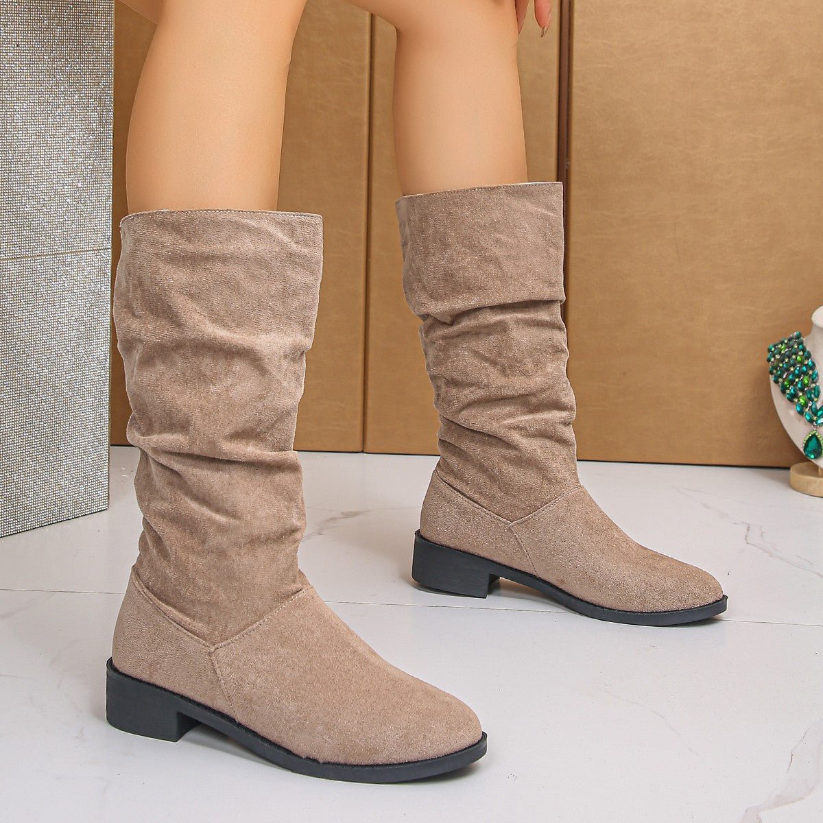 Bottes à talon bloc femme