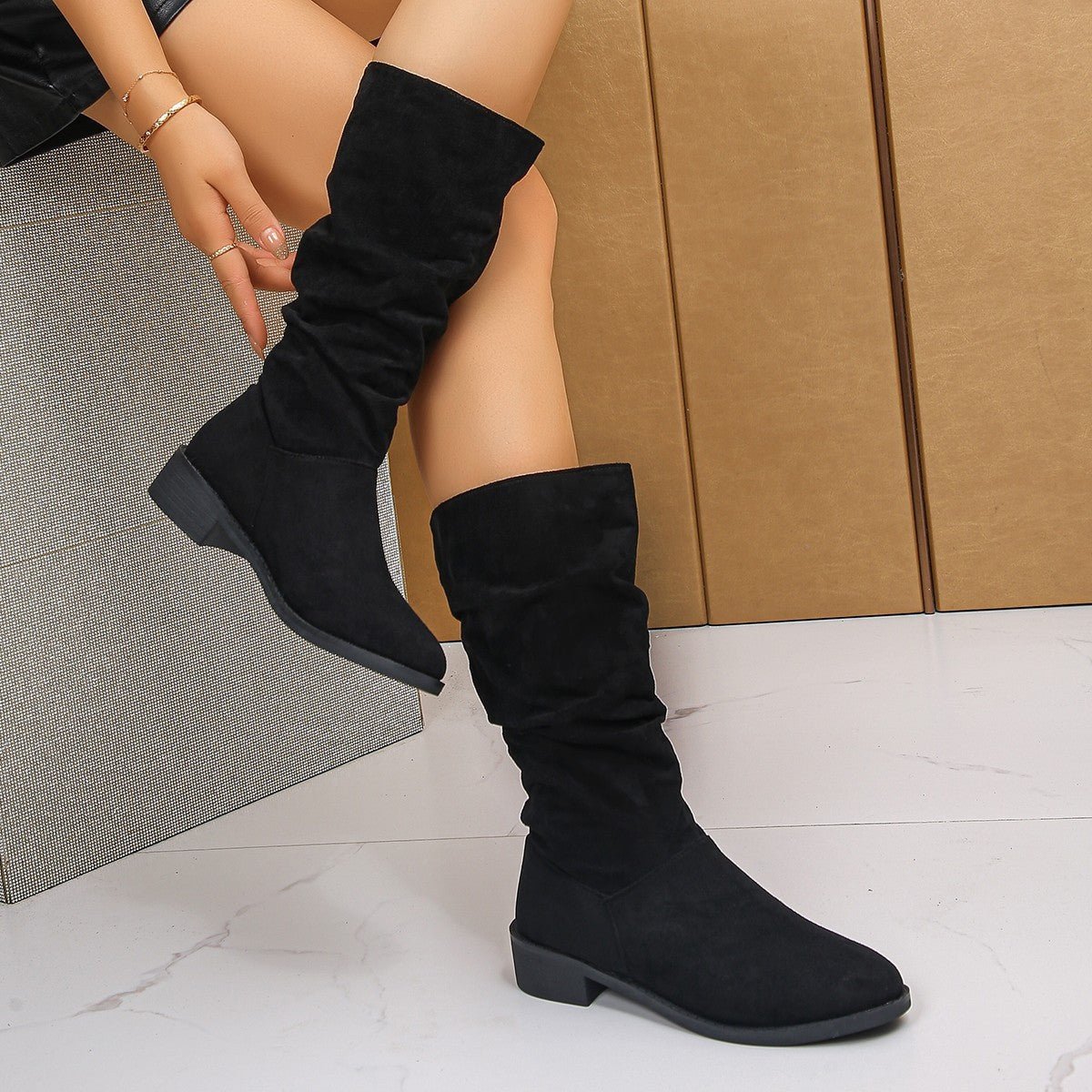 Bottes à talon bloc femme