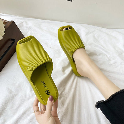 Mules femme design plissé