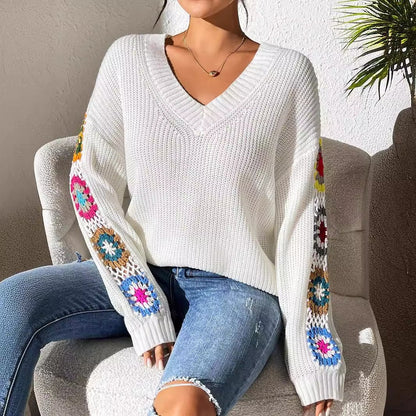 Pull Bohème à Manches Crochet