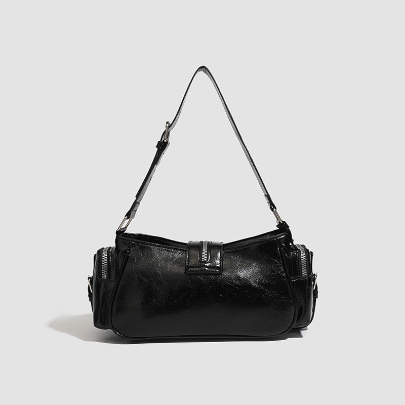 Sac à main rétro structuré avec détails métalliques