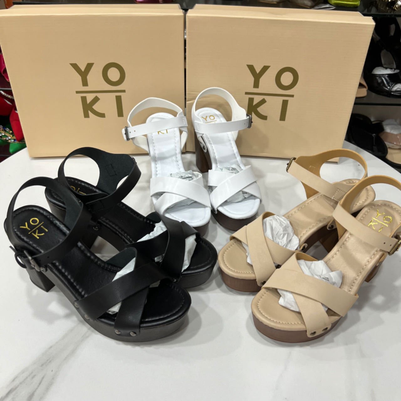 Sandales à talons carrés femme